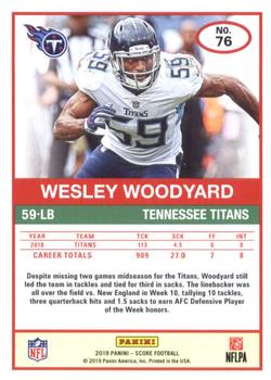 2019 Score - Red #76 Wesley Woodyard Back