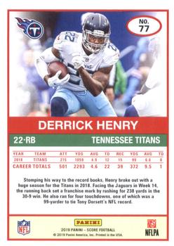 2019 Score - Red #77 Derrick Henry Back