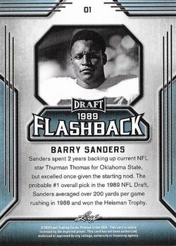 2019 Leaf Draft - Draft Flashback Gold #01 Barry Sanders Back