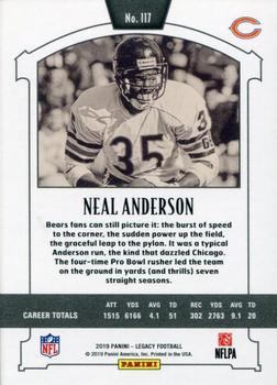 2019 Panini Legacy - Red #117 Neal Anderson Back