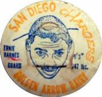 1962 Golden Arrow Dairy San Diego Chargers Caps #NNO Ernie Barnes Front