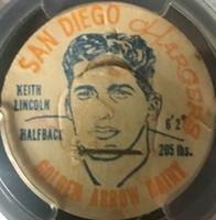 1962 Golden Arrow Dairy San Diego Chargers Caps #NNO Keith Lincoln Front