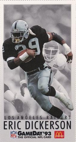 1993 GameDay McDonald's Los Angeles Raiders #15 Eric Dickerson Front