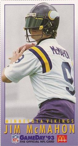 1993 GameDay McDonald's Minnesota Vikings #13 Jim McMahon Front