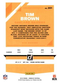2019 Donruss #201 Tim Brown Back