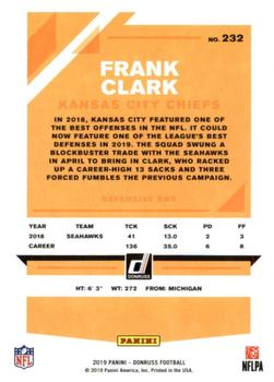 2019 Donruss #232 Frank Clark Back