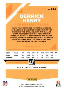 2019 Donruss #244 Derrick Henry Back