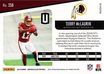 2019 Panini Unparalleled #258 Terry McLaurin Back