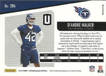 2019 Panini Unparalleled #284 D'Andre Walker Back