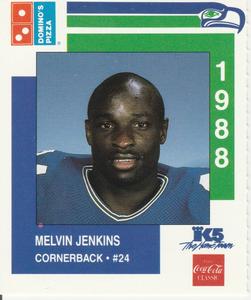 1988 Domino's Pizza Seattle Seahawks #15 Melvin Jenkins Front