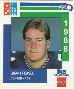 1988 Domino's Pizza Seattle Seahawks #44 Grant Feasel Front