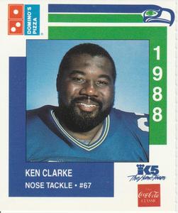 1988 Domino's Pizza Seattle Seahawks #46 Ken Clarke Front