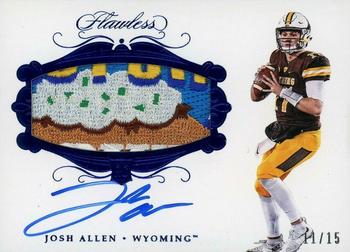 2018 Panini Flawless Collegiate - Flawless Rookie Patch Autographs Sapphire #RPA JA2 Josh Allen Front