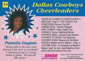 1992 Enor Dallas Cowboys Cheerleaders #19 Pamela Guyton Back