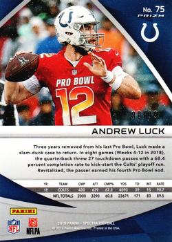 2019 Panini Spectra #75 Andrew Luck Back