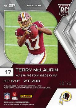 2019 Panini Spectra #237 Terry McLaurin Back