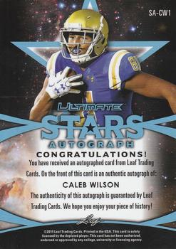 2019 Leaf Ultimate Draft - Ultimate Stars Autograph Gold #SA-CW1 Caleb Wilson Back