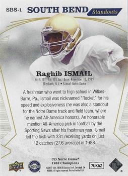 2017 Upper Deck Notre Dame 1988 Champions - South Bend Standouts #SBS-1 Raghib Ismail Back