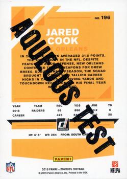 2019 Donruss - Aqueous Test #196 Jared Cook Back