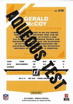 2019 Donruss - Aqueous Test #238 Gerald McCoy Back