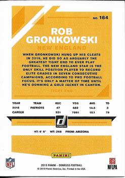 2019 Donruss - Season Stat Line #164 Rob Gronkowski Back
