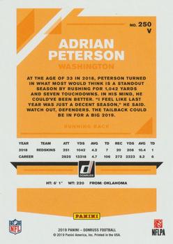2019 Donruss - Season Stat Line #250V Adrian Peterson Back