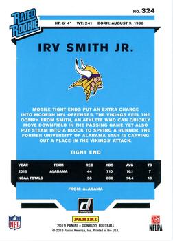 2019 Donruss - Jersey Number #324 Irv Smith Jr. Back