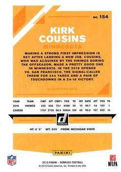 2019 Donruss - Press Proof Bronze #154 Kirk Cousins Back