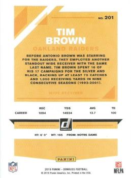 2019 Donruss - Press Proof Yellow #201 Tim Brown Back