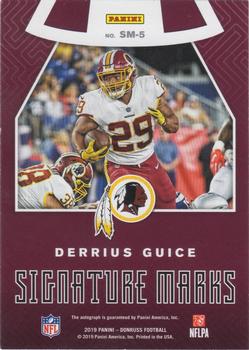 2019 Donruss - Signature Marks Bronze #SM-5 Derrius Guice Back