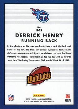 2019 Donruss - Highlights #H-15 Derrick Henry Back