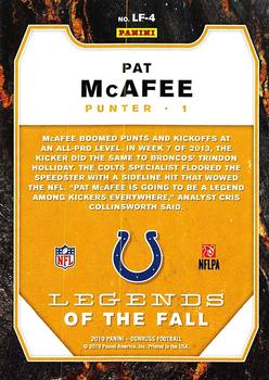 2019 Donruss - Legends of the Fall #LF-4 Pat McAfee Back