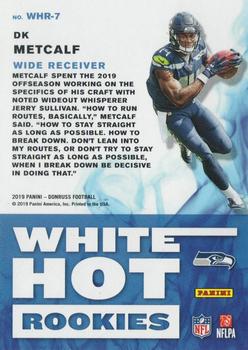 2019 Donruss - White Hot Rookies #WHR-7 DK Metcalf Back