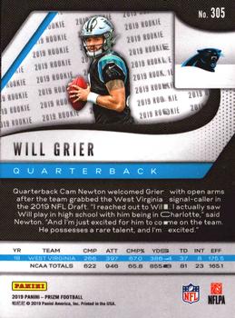 2019 Panini Prizm #305 Will Grier Back