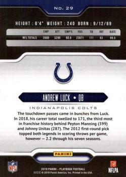 2019 Panini Playbook #29 Andrew Luck Back