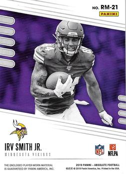 2019 Panini Absolute - Absolute Rookie Materials #RM-21 Irv Smith Jr. Back