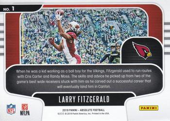 2019 Panini Absolute - Red Zone #1 Larry Fitzgerald Back