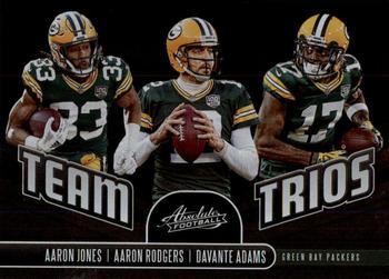 2019 Panini Absolute - Team Trios #TT-GB Aaron Jones / Aaron Rodgers / Davante Adams Front