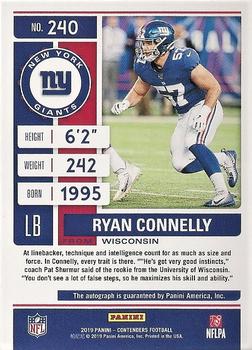2019 Panini Contenders #240 Ryan Connelly Back