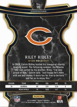 2019 Panini Select #98 Riley Ridley Back