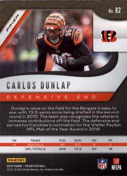 2019 Panini Prizm - Red White and Blue #82 Carlos Dunlap Back