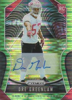 2019 Panini Prizm - Rookie Autographs Prizm Neon Green #384 Dre Greenlaw Front