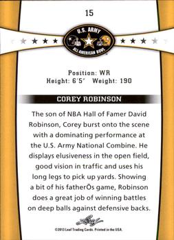 2013 Leaf U.S. Army All-American Bowl Retail #15 Corey Robinson Back