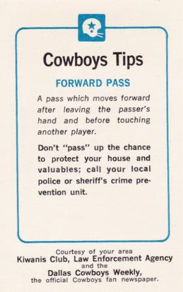 1981 Dallas Cowboys Police #NNO Glenn Carano Back