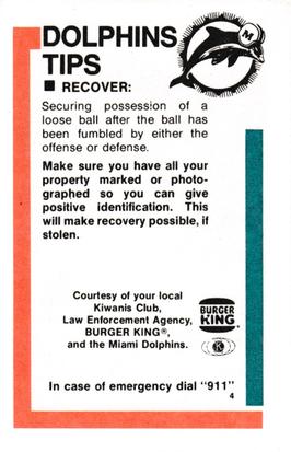1983 Miami Dolphins Police #4 Joe Rose Back