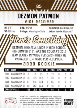 2020 SAGE HIT #85 Dezmon Patmon Back