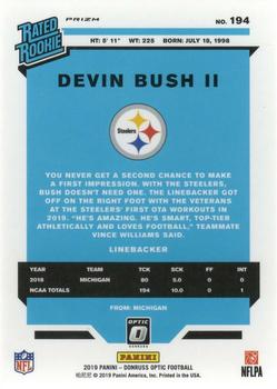2019 Donruss Optic - Red and Yellow #194 Devin Bush II Back