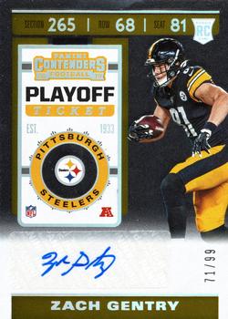 2019 Panini Contenders - Playoff Ticket #274 Zach Gentry Front