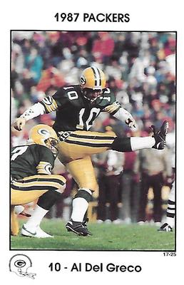 1987 Green Bay Packers Police - Employers Health Insurance, Brown County Arson Task Force, Your Local Law Enforcement Agency #17-25 Al Del Greco Front