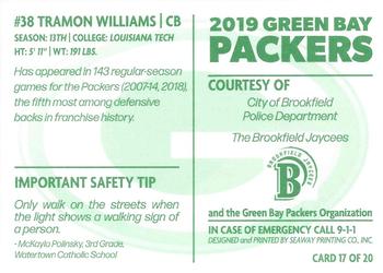 2019 Green Bay Packers Police - City of Brookfield Police Department #17 Tramon Williams Back